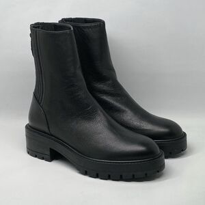 Aquazzura Saint Honroe Leather Combat Booties size 36